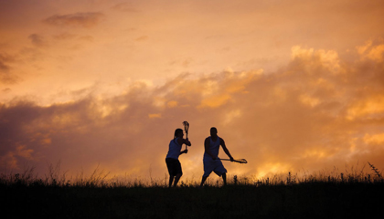 Jerome and Jeremy practice at dusk.